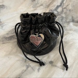 VINTAGE Y2K GUESS Jewelry Pouch Bag Quilted Logo